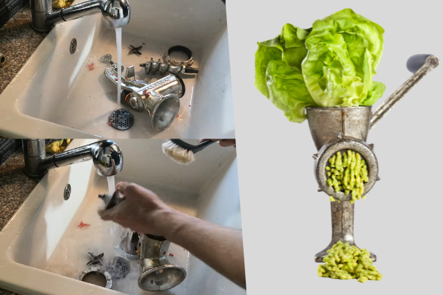 Clean Meat Grinder After Grinding Vegetables